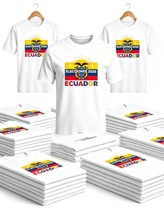 Camiseta de Campaña Elecciones 2026 de Ecuador, Personalizada con la Bandera de Ecuador, Estampado del Escudo de Armas, Poliéster, Camiseta Promocional Electoral - Product Image 4