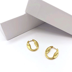 Geometric <b>Huggie</b> Earrings Gold Zinc Alloy Minimalist Fashion Women's Jewelry Gift - Product Image 1