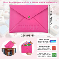 Porte-cartes en cuir PU style enveloppe avec bouton-pression, pochette de rangement pour cartes de règles de Mahjong, sac d'accessoires de Mahjong de voyage