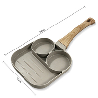 Sartén Cuadrada para Huevos RAF R.2544 de 17 cm con Mango Estilo Madera, Antiadherente, Fácil de Limpiar, Sartén 3 en 1 para Cocinas de Gas y Eléctricas en Casa