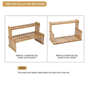Desktop Flower Rack 2 Tier Bamboo Storage <b>Shelf</b> For <b>Desk</b> Organizing Plants And Vases - Product Image 3