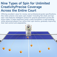 Machine à balles de tennis de table Pusun DORA MiniPro en plastique écologique, robot de ping-pong intelligent, système de rotation de roue à 9 angles réglables, pour l'école
