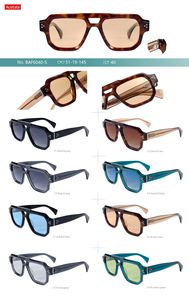 Gafas de Sol Polarizadas de Acetato de Diseño Piloto Vintage 2025, Gafas de Sol de Lujo con Lentes Azules UV400 Extra Grandes Estilo Steampunk - Product Image 2