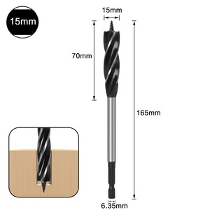 HSS coclea Twist Bit 4 flauti legno trapano a gambo esagonale 8-35mm taglio rapido <span class=keywords><strong>falegname</strong></span> strumento punta di foratura per legno taglio tuta - Product Image 6