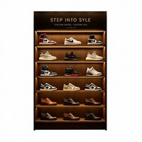 Vitrine Murale Modulaire LED Sur Mesure pour Chaussures, Présentoir Lumineux pour Baskets pour Magasin de Boutique - MOQ 1 Pièce