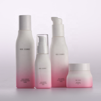 Flacon de lotion en verre blanc opaque de 50g/40ml/100ml/120ml avec pompe et pot à crème en verre avec couvercle