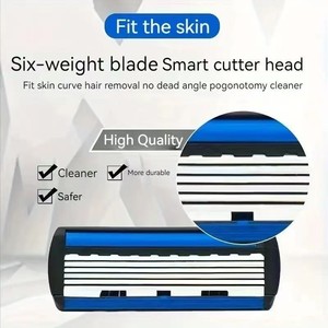 Six Layer Manual <b>Razor</b> Stainless Steel Blade Men's Face Shaving <b>Razor</b> Chinese Style Design - Product Image 4