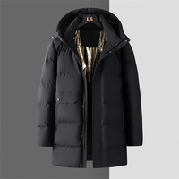 Manteau d'hiver pour hommes en gros style décontracté fermeture à glissière hydrofuge et coupe-vent épais rembourré doudoune avec longue capuche