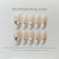 2 Uñas Postizas Acrílicas Rosas Hechas a Mano con Cobertura Completa, Adhesivas, con Flores 3D, Efecto Ojo de Gato, Formas Ataúd, Almendra, Francesa, Puntas Largas, Stiletto y Mariposa