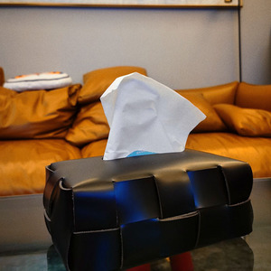 <b>Drop</b> shipping of black and white checkerboard woven leather tissue <b>boxes</b> for living rooms, dining tables, and cars. - Product Image 2