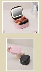 Trousse de Maquillage Portable de <span class=keywords><strong>Luxe</strong></span> Personnalisable avec Miroir LED, Mini Sac de Toilette pour Rouge à Lèvres, Nouveau Design, Petite Capacité, Cosmétique Durable - Product Image 3