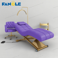 Nouveau lit de beauté électrique blanc 1 moteur lit de cils incurvé lit de Massage du visage réglable et Table