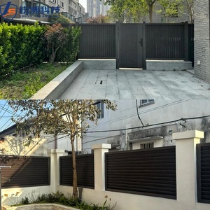 <span class=keywords><strong>Kit</strong></span> de clôture de jardin noire à faible coût, système de clôture en aluminium à lames pour montage DIY, panneaux de sécurité extérieurs - Product Image 4