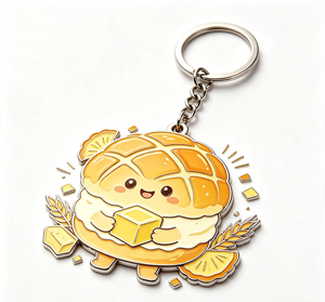 พวงกุญแจขนมปังน่ารักเคลือบเอนาเมล ของที่ระลึกรูปอาหาร - Product Image 1