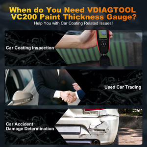 VDIAGTOOL VC200 자동차 페인트 터치업 체크 기계 코팅 두께 게이지 자동차 검사 장치 자동차 바디 페인트 스캐너 손상 - Product Image 6