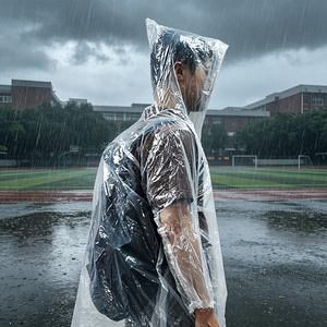 Impermeable Desechable Ligero de PE, Poncho de Lluvia Grueso y Duradero, Ecológico, para Viajes al Aire Libre - Product Image 3