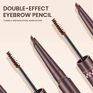 眉笔制造商4色2合1眉笔，带染眉凝胶防水长效天然临时眉笔 - Product Image 5