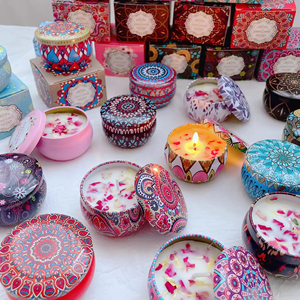 Long-Lasting Fragrance Handmade Scented <b>Candles</b> Customizable Label Luxury Vintage Tin Scented <b>Candle</b> - Product Image 1