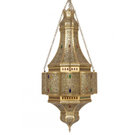 Lámpara Colgante Marroquí KALUX, Hierro Color Dorado, LED 110-240V, 2 Años de Garantía, Moderna, Simple, Luz Blanca Cálida 3000K, CRI90, para Mezquita u Hogar
