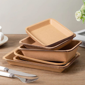 Assiettes à dîner en papier pour aliments chauds bon marché barbecues jetables en papier <span class=keywords><strong>kraft</strong></span> PLA maison et cuisine pour pique-nique - Product Image 3