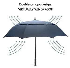 30 인치 자동 오픈 68 인치 특대 프로모션 맞춤형 로고 방풍 브랜드 골프 우산 로고가있는 더블 레이어 골프 우산