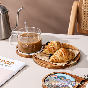 Japanese Style Wooden <b>Tray</b> Acacia Wood Heat Resistant Serving <b>Tray</b> For Coffee <b>Tea</b> Snacks Bread - Product Image 1