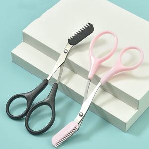 Penjualan terlaris grosir kualitas tinggi warna-warni menyesuaikan 2 In1 baja tahan karat yang dapat diganti gunting alis multifungsi dengan sisir - Product Image 3