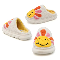 Chaussons en peluche avec un design personnalisé à votre impression Chaussons mignons, pelucheux et pelucheux Chaussons pour la maison Diapositives pour l'hiver Mesdames Intérieur Plat Chaud