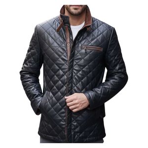 Chaqueta de Cuero de Oveja Acolchada Hecha a Mano de Primera Calidad para Hombre |   Piel de oveja auténtica |   Soporte |   Casual de Invierno |   OEM Personalizado al por Mayor - Product Image 1