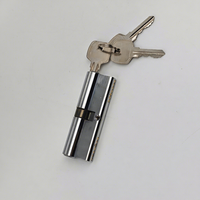 Cylindre de serrure de porte en laiton avec coque en zinc argenté, double clé, 90 mm, avec 3 clés en fer normales pour porte en bois, directement de l'usine
