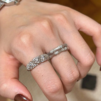 Set Perhiasan Gelang Anting Cincin Bambu Mewah Kuno Italia Gaya Cina Baru dengan Zirkon dan Tembaga untuk Pesta