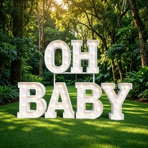 Lettres géantes lumineuses en gros, chiffres et lettres alphabétiques, Oh Baby, Marry Me, pour la décoration de mariages, événements et fêtes, enseigne LED lumineuse - Product Image 4