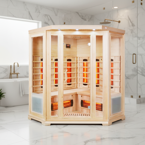 Modern Full Spectrum Far Infrared <b>Electric</b> Sauna <b>Room</b> with Computer Control Panel Hemlock Wood Construction for Indoor Use - Product Image 1