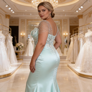 Vestido <span class=keywords><strong>de</strong></span> Novia Sencillo <span class=keywords><strong>de</strong></span> Lujo ChaoZhou con Cuentas y Encaje, Transparente, sin Mangas, Estilo Sirena, Blanco, con Cola Profunda, para <span class=keywords><strong>Boda</strong></span> <span class=keywords><strong>Civil</strong></span> - Product Image 3
