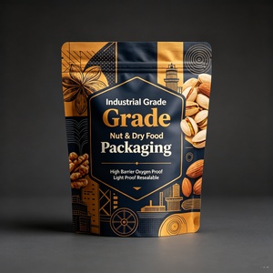 Aluminum Foil Lined Stand up Pouch High Barrier Oxygen Proof Light Proof Resealable Industrial Grade Nut Dry Food Packaging <b>Bag</b> - Product Image 1