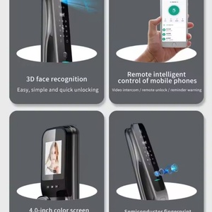 Cerradura Inteligente Tuya de Aleación de Aluminio con Reconocimiento Facial 3D, Huella Dactilar, Tarjeta IC, Wi-Fi, Aplicación, Videoportero en Tiempo Real, Carga de Emergencia para - Product Image 3