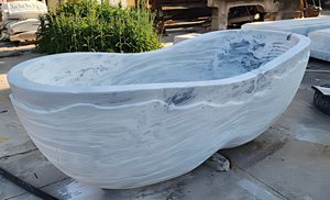 Bañeras Ovaladas Modernas de Lujo Hechas a Medida, Exclusivas en Gris/Grisáceo, Independientes, para Baño, Villa, Hotel, Casa - Product Image 4