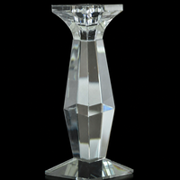 Vente de candélabres en cristal K9 BS-CH1006 pour Noël et les mariages, porte-bougie chauffe-plat élégant, écologique, fait à la main, base argentée