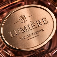 Étiquette de parfum personnalisée en or rose 3D gaufré, sérigraphiée, imperméable, résistante à l'huile, taille personnalisée, fabriquée à Wenzhou