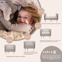 Lit bébé Sebra danois haut de gamme extensible pour les enfants de 0 à 8 ans, lit bébé importé de nouvelle génération