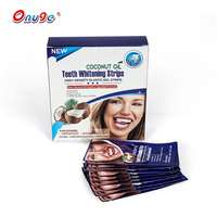 Para tiras blanqueadoras de dientes de coco Onuge 14 peróxido de hidrógeno Etiqueta Privada producto de cuidado bucal potenciador de brillo para más brillante