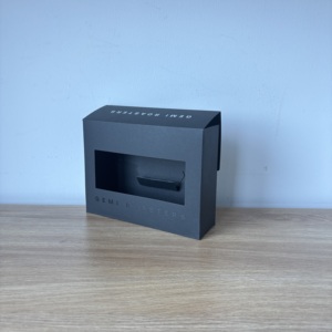 Cajas de Cartón Negro Recicladas Plegables Personalizadas con Ventana Transparente para Tostadores de Café y Empaquetado de Alimentos - Product Image 5