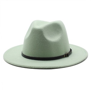 Sombrero Panamá clásico de ala ancha personalizado para hombre y mujer, sombreros Fedora al por mayor con diseño de hebilla de cinturón de cuero PU - Product Image 3