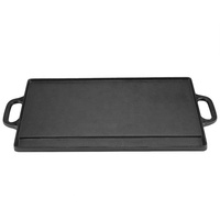 Double Grill à design réversible en fonte, 50cm, poêle à frire antiadhésive, poêle à brochettes