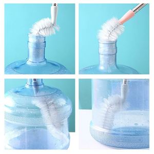 Brosse multifonctionnelle à long manche de 70 cm pour le nettoyage des bouteilles et des conteneurs, idéale pour les seaux d'eau purifiée et les fûts. - Product Image 4