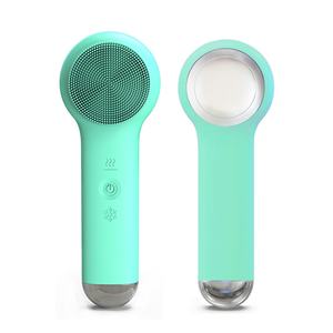Brosse nettoyante électrique portative pour le visage, vibrante, avec compresse chaude et froide, en silicone, pour nettoyer les pores du visage - Product Image 3