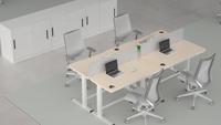 Sortie d'usine L forme bureau ergonomique électrique hauteur réglable 3 moteurs bureau assis debout