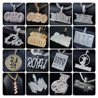 Pendentif Moissanite Iced Out, Pendentif Moissanite Personnalisé en Argent 925, Breloque en Pierre Précieuse CZ OEM ODM, Pendentif de Mariage, Chaîne de Pull, Rhodium