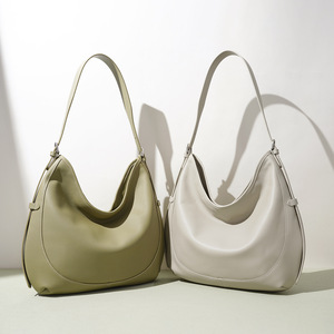 2026 Early Spring New Genuine Leather <b>Bucket</b> Shoulder Tote Bag Zipper European American Fashion Design All-match Commuter - Product Image 2