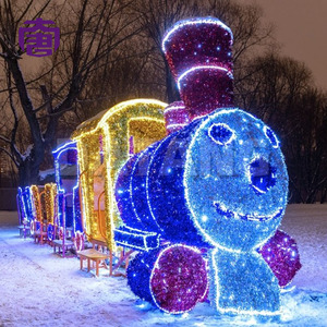 ไฟตกแต่งรูปรถไฟ LED สำหรับภายนอกอาคาร กันน้ำ ตกแต่งคริสต์มาส สนามหญ้า สวน โคมไฟรูปรถจักร ไฟประดับวันหยุด - Product Image 6